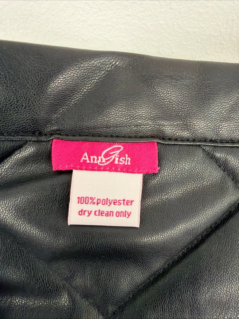 Ann Gish Black Faux Leather Throw